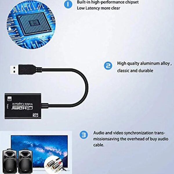 کارت کپچر USB3 به HDMI دی نت کابلی 4K